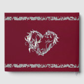 ロマンチックなハート&グリッターオンブルゴーニュ ゲストブック (裏面)