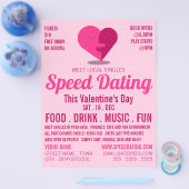 ロマンチックなハート、スピードデートすること広告イベント チラシ (シングル)