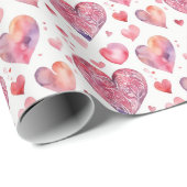 ロマンチックなハート ラッピングペーパー (ロールコーナー)