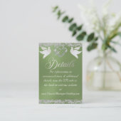 ロマンチックなハート、鳩とグリッター、QRコード – Sage エンクロージャーカード (スタンド正面)