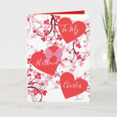 ロマンチックなハートfor彼のためのバレンタインデー シーズンカード (正面)