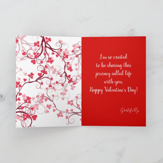 ロマンチックなハートfor彼のためのバレンタインデー シーズンカード (内部)