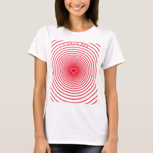 ロマンチックなハートTシャツと文字- I Love You Tシャツ
