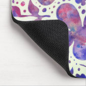 ロマンチックなバイオレットの花と葉オリジナルアート マウスパッド (コーナー)