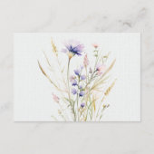 ロマンチックなバイオレットフローラウェディングRSVPカード エンクロージャーカード (裏面)