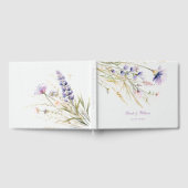 ロマンチックなバイオレット結婚フローラズゲストブック ゲストブック (全面)