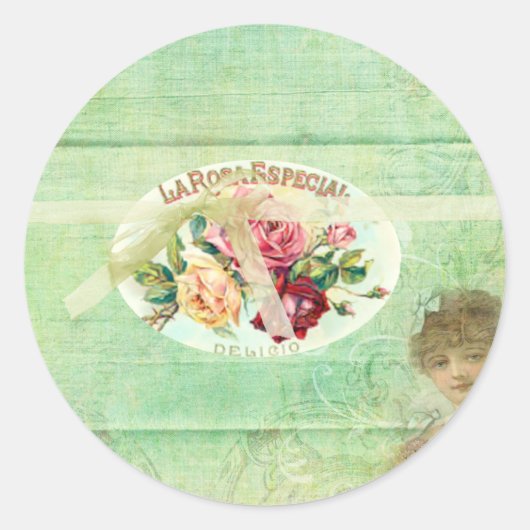 ロマンチックなバスステッカー ラウンドシール (正面)