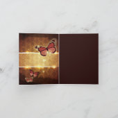 ロマンチックなバタフ感謝していライ·秋の結婚式 サンキューカード (内部)