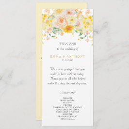 ロマンチックなバターイエローフローラウォーター結婚カラー プログラム