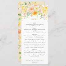 ロマンチックなバターイエローフローラウォーター結婚カラー