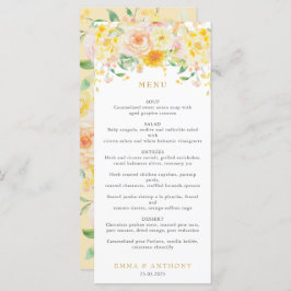 ロマンチックなバターイエローフローラウォーター結婚カラー メニュー