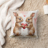 ロマンチックなバニーカード クッション (ブランケット)