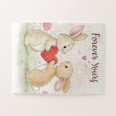 ロマンチックなバニーカード – 永遠のあなたの ジグソーパズル (横)