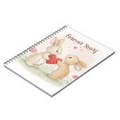 ロマンチックなバニーカード – 永遠のあなたの ノートブック (左側)