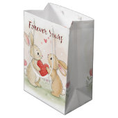 ロマンチックなバニーカード – 永遠のあなたの ミディアムペーパーバッグ (裏面アングル)