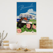 ロマンチックなバミューダのレトロヴィンテージ旅行広告 ポスター (キッチン)
