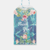 ロマンチックなバラとスパークル ありがとう ギフトタグ (裏面)