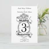 ロマンチックなバラとツル 3周年記念 招待状 (スタンド正面)