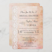 ロマンチックなバラとレースブライダルシャワー招待状 招待状 (正面/裏面)