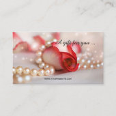 ロマンチックなバラと真珠のギフト証明書 割引カード (正面)