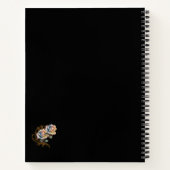 ロマンチックなバラと編集可能な名前の渦巻き ノートブック (裏面)