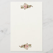 ロマンチックなバラのバラのつぼみのエレガントなヴィンテージのビクトリア時代の人 便箋 (正面)