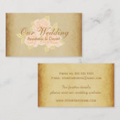 ロマンチックなバラのピンクゴールドヴィンテージ結婚式の挿入 エンクロージャーカード (正面/裏面)