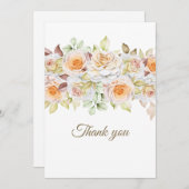 ロマンチックなバラの感謝カード サンキューカード (正面/裏面)