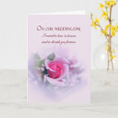 ロマンチックなバラの花の結婚記念日誓い カード (黄色い花)