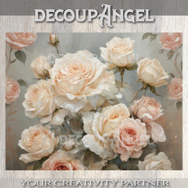 ロマンチックなバラの花束 – Decopage - 薄葉紙