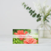 ロマンチックなバラの花 名刺 (スタンド正面)