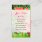 ロマンチックなバラの花 名刺 (裏面)