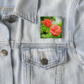 ロマンチックなバラの花 缶バッジ (インサイチュ)