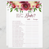 ロマンチックなバラは花嫁を知っている/名前のゲームページ (正面/裏面)