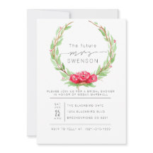 ロマンチックなバラウォーターカラーリース |ブライダルシャワー