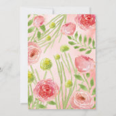 ロマンチックなバラウォーターカラー婚約パーティ 招待状 (裏面)