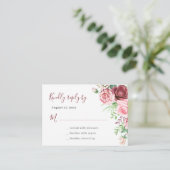 ロマンチックなバラエレガントな結婚式RSVPカードエンクロージャ エンクロージャーカード (スタンド正面)