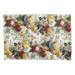 ロマンチックなバラガーランドパターン 枕カバー