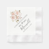 ロマンチックなバラシャビーシックコテージファームズ結婚ズ 縁ありカクテルナプキン (正面)