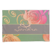 ロマンチックなバラズモノグラムピラローケース 枕カバー (正面右)