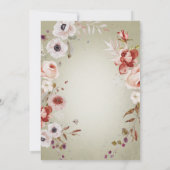 ロマンチックなバラセージフローララブイン開花シャワー 招待状 (裏面)