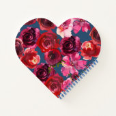 ロマンチックなバラハートノート ノートブック (裏面)