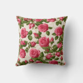 ロマンチックなバラバドつる植物シームレスパターン クッション (裏面)