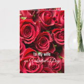 ロマンチックなバラバレンタインデーの妻のためのカード カード (正面)