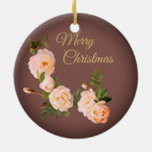 ロマンチックなバラパーソナライズされたオーナメント セラミックオーナメント (裏面)