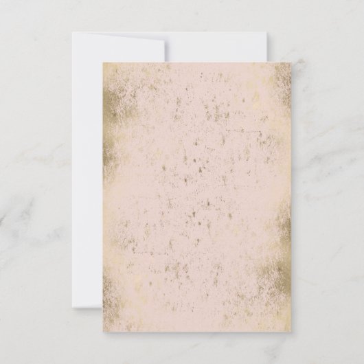 ロマンチックなバラピンクの金ゴールドフローラ日付カードを保存 セーブザデート (裏面)