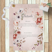 ロマンチックなバラピンク結婚フローラの詳細 エンクロージャーカード