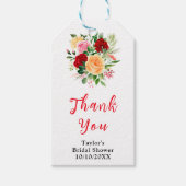 ロマンチックなバラフローラブライダルシャワーありがとう ギフトタグ (正面)