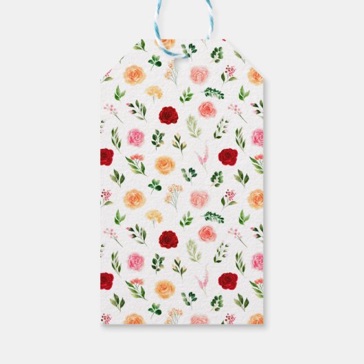 ロマンチックなバラフローラブライダルシャワーありがとう ギフトタグ (裏面)