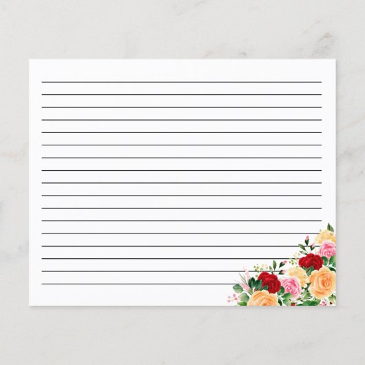 ロマンチックなバラフローラレシピカード (裏面)